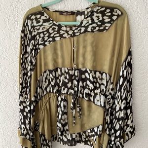 Roberto Cavalier silk drawstring top.